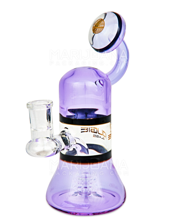 BOUGIE | Bent Neck Matrix Perc Glass Beaker Water Pipe | 8.5in Tall - 14mm Bowl - Purple Image