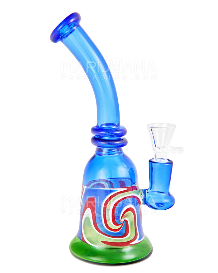 Bent Neck Wig Wag Glass Beaker Water Pipe | 8in Tall - 14mm Bowl - Assorted Image