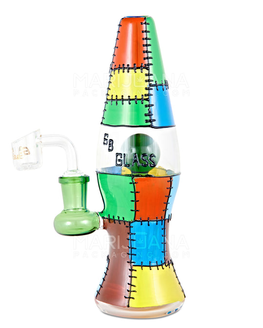 6B GLASS | Patchwork Lava Lamp Glass Dab Rig | 8in Tall - 14mm Banger - Mixed - 1