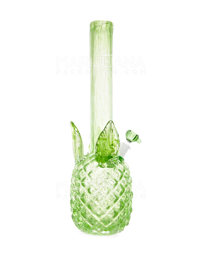 Straight Neck Color Pull Pineapple Glass Water Pipe | 16in Tall - 14mm Bowl - Green Image