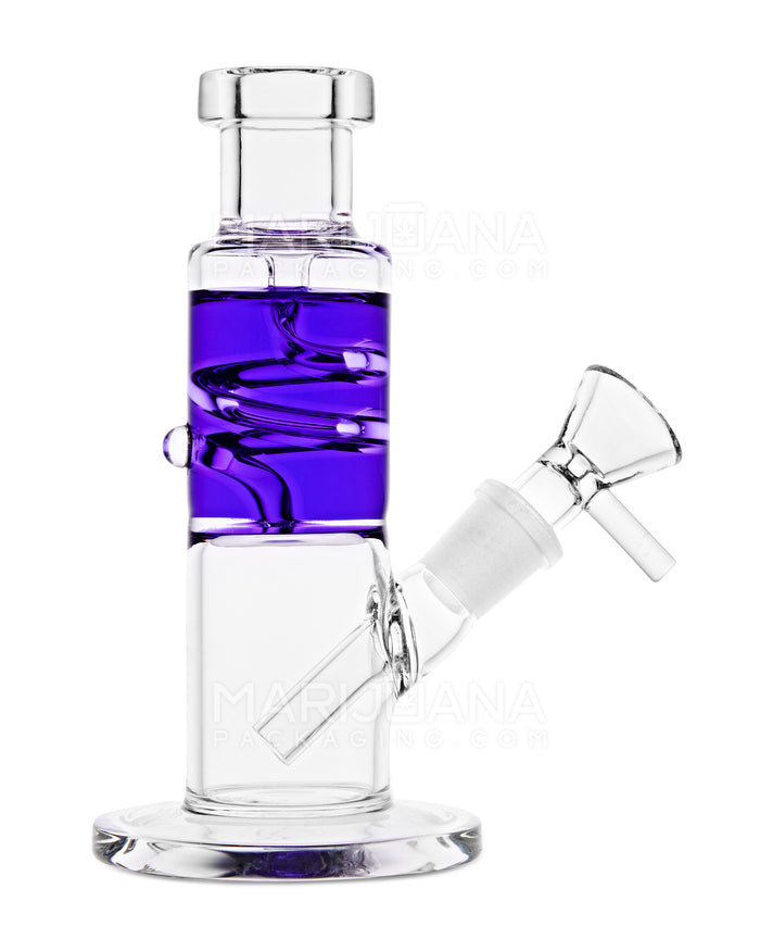 Glycerin Coil Mini Straight Tube Water Pipe | 6in Long - Glass - Purple Image