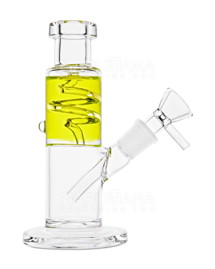 Glycerin Coil Mini Straight Tube Water Pipe | 6in Long - 14mm Bowl - Yellow Image