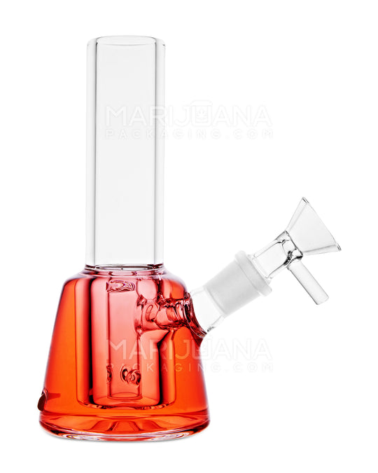 Glycerin Filled Mini Straight Water Pipe w/ Ice Catcher | 6in Long - Glass - Red - 1