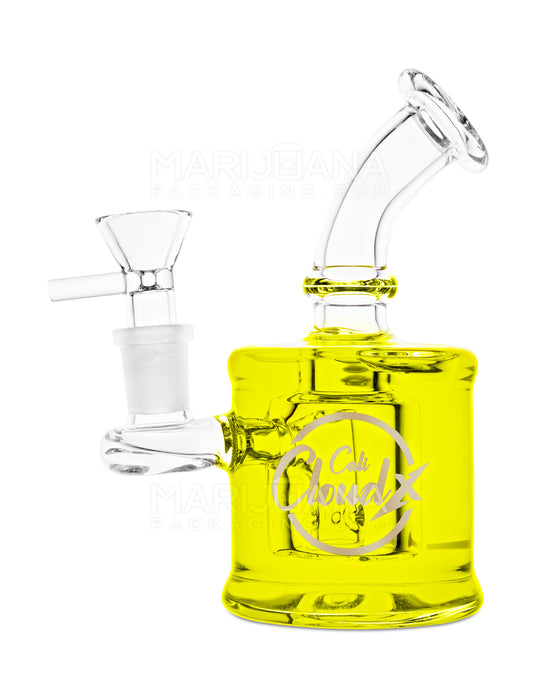 Glycerin Filled Mini Straight Water Pipe w/ Ice Catcher | 6in Long - 14mm Bowl - Yellow