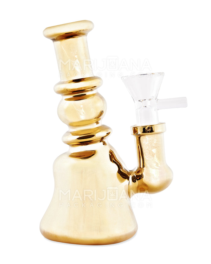 Electroplated Mini Beaker Water Pipe | 4.75in Tall - 14mm Bowl - Gold Image