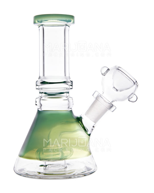 Double Ring Mini Beaker Water Pipe | 5in Long - 14mm Bowl - Green