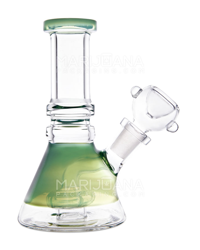 Double Ring Mini Beaker Water Pipe | 5in Long - 14mm Bowl - Green Image