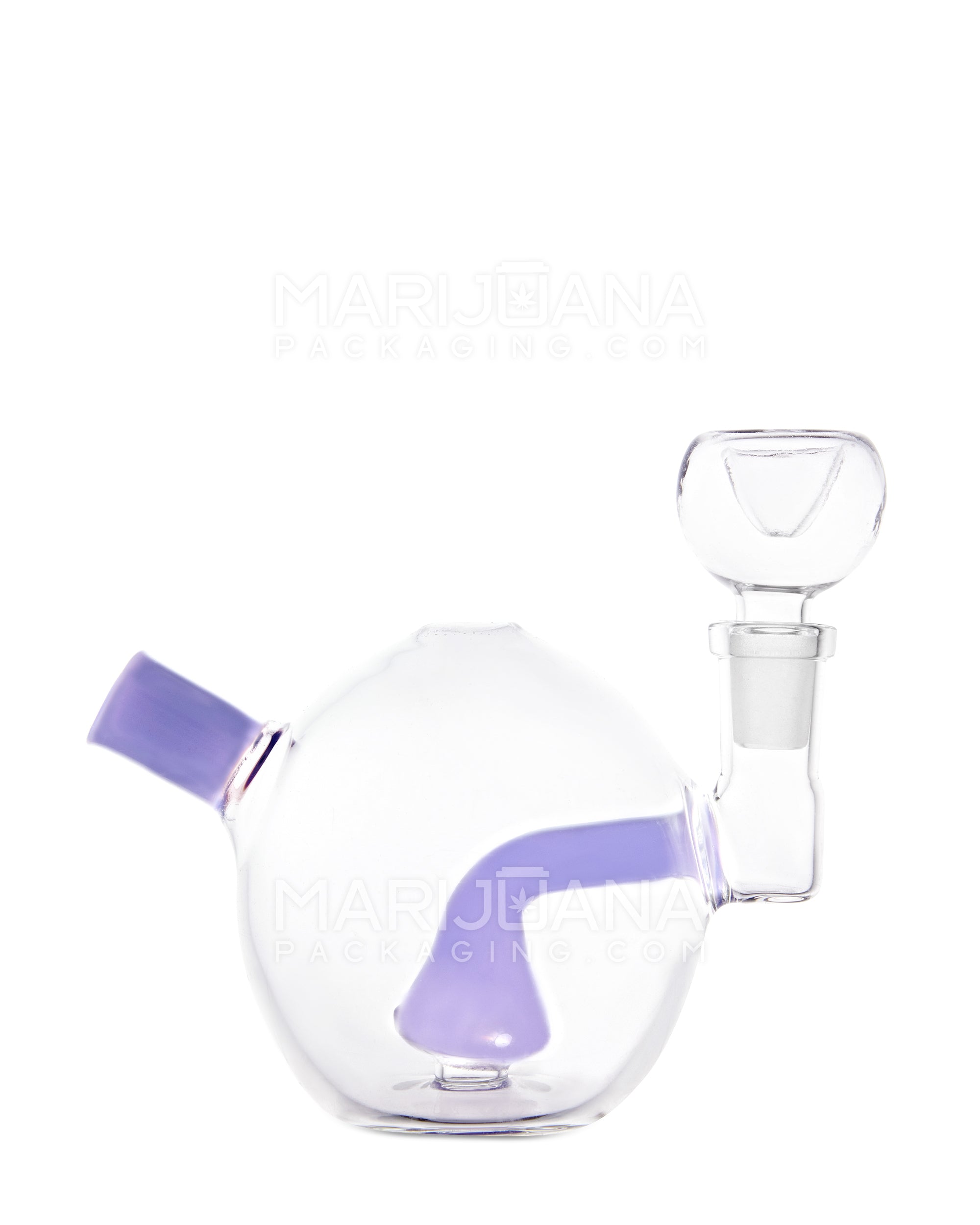 Mini Orb Tea Pot Glass Water Pipe w/ Showerhead Perc | 3in Tall - 14mm Bowl - Purple