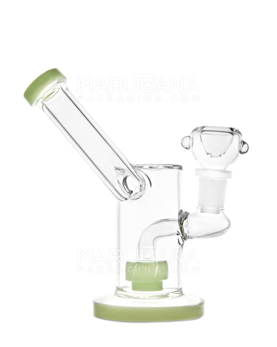 Mini Bent Neck Sidecar Water Pipe w/ Showerhead Perc | 5.5in Tall - 14mm Bowl - Green