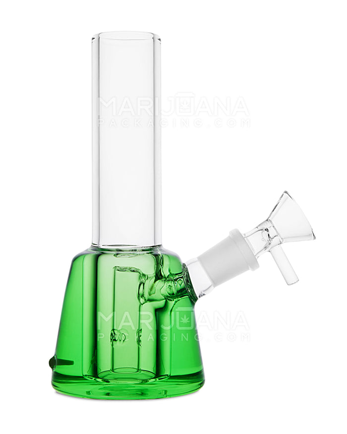 Glycerin Filled Mini Straight Neck Water Pipe w/ Ice Catcher | 6.25in Long - Glass - Green Image