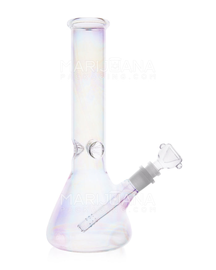 Electroplated Fumed Glass Beaker Water Pipe w/ Ice Catcher | 10in Tall - 14mm Bowl - Clear Image