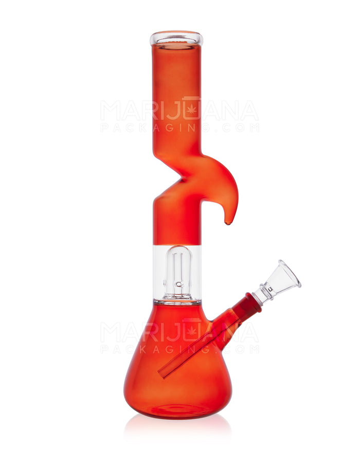 Z-Neck Glass Beaker Water Pipe w/ Ice Catcher | 12in Tall - 14mm Bowl - Assorted Image