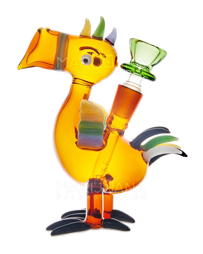 Toucan Doob Loops Glass Water Pipe | 6in Tall - 14mm Bowl - Amber Image