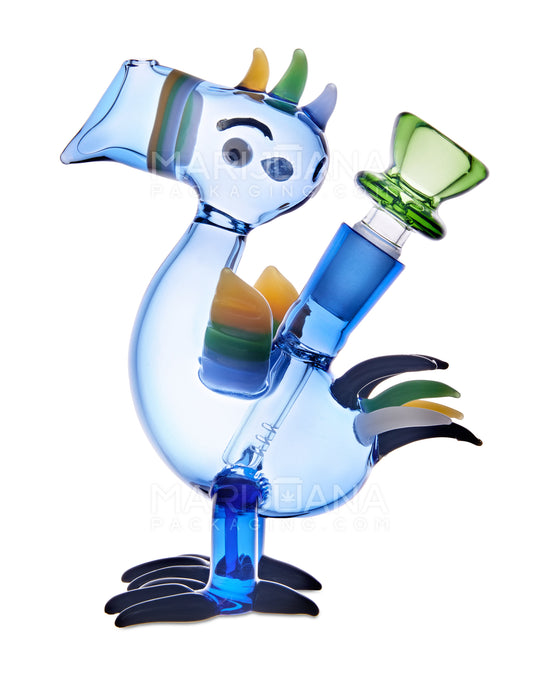 Toucan Doob Loops Glass Water Pipe | 6in Tall - 14mm Bowl - Blue