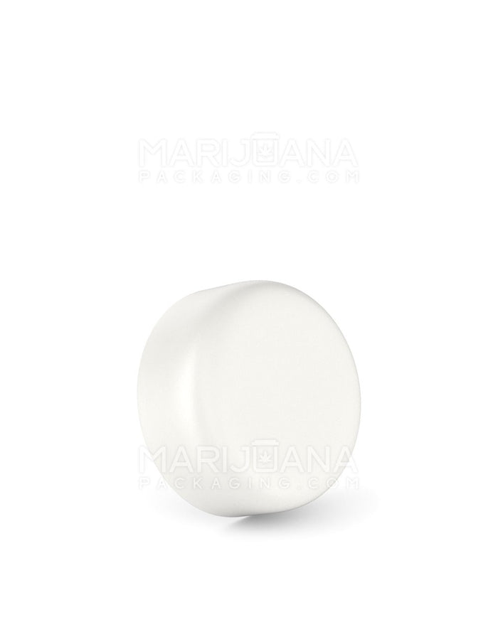 POLLEN GEAR HiLine Child Resistant Smooth Push Down & Turn Plastic Round Caps w/ Foam Liner | 36mm - Matte White | Sample Image