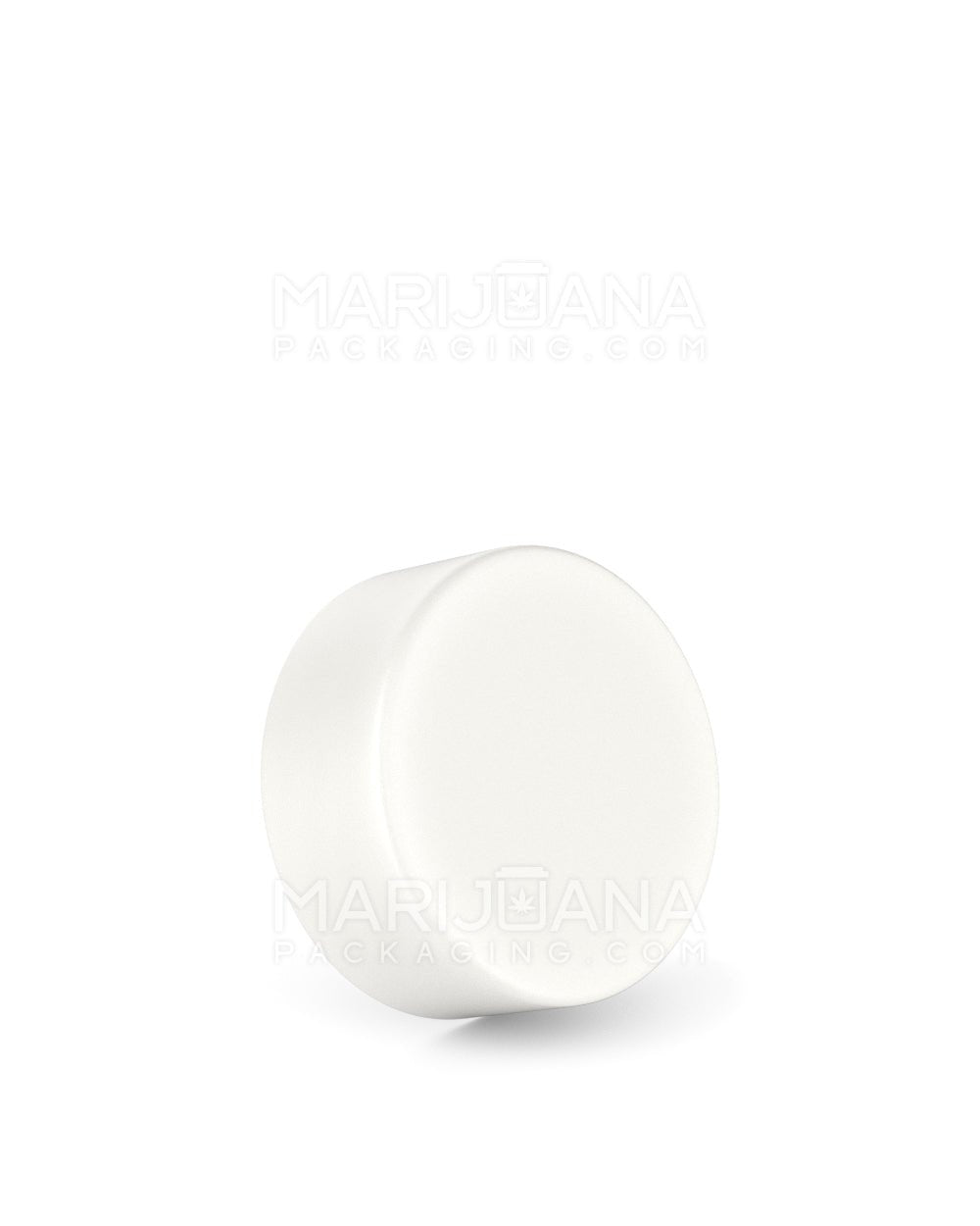 POLLEN GEAR HiLine Child Resistant Smooth Push Down & Turn Plastic Flat Caps w/ Foil Liner | 45mm - Matte White | Sample - 1