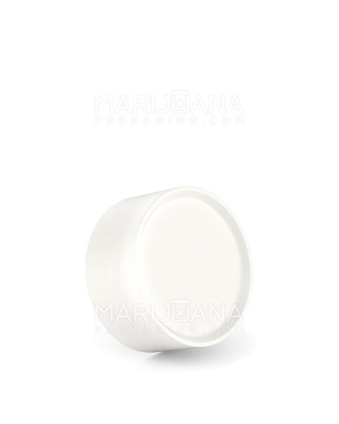 POLLEN GEAR HiLine Child Resistant Smooth Push Down & Turn Plastic Scooped Caps w/ Triple Layer Foil Liner | 36mm - Matte White | Sample Image