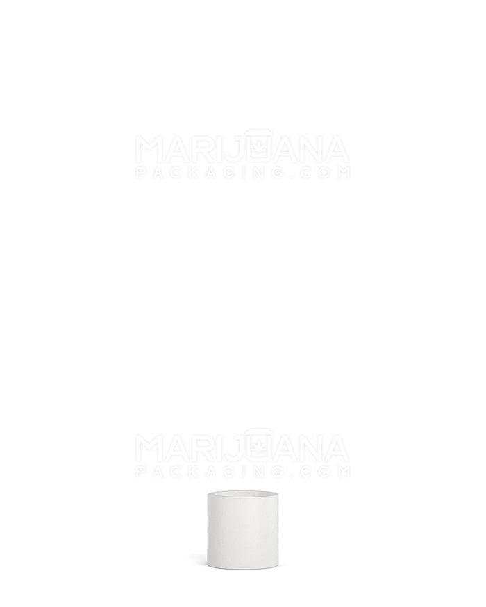 POLLEN GEAR Slim Tube Child Resistant Short Flat Vape Cartridge Plastic Caps | 15mm - Matte White | Sample Image