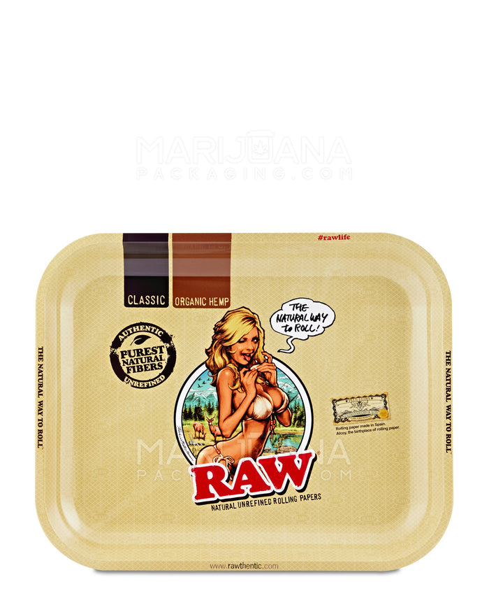 RAW | RAW Girl Rolling Tray | 13in x 11in - Large - Metal Image