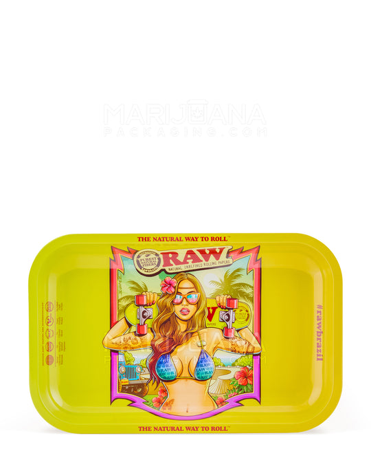 RAW | Brazil Bikini Skater Girl Rolling Tray | 11in x 7in - Small - Metal