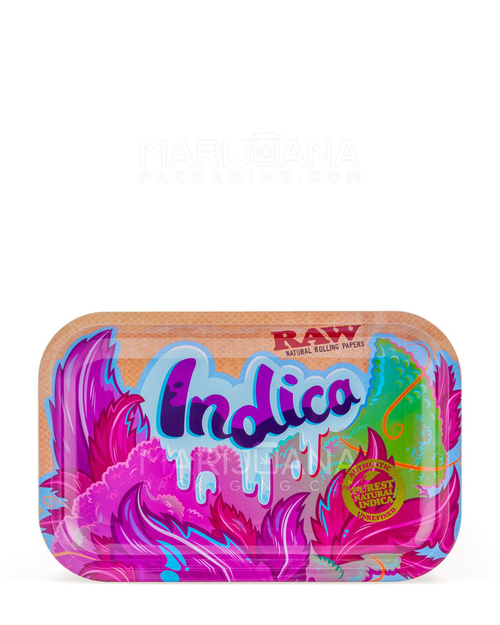 RAW | Strains Indica Rolling Tray | 7in x 11in - Small - Metal Image