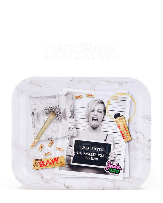 RAW | Jada Stevens Mugshot Rolling Tray | 14in x 11in - Large - Metal