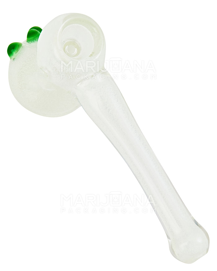 Glow-in-the-Dark | Hammer Bubbler w/ Triple Knockers | 5in Long - Glass - White Image