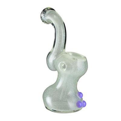 Glow-in-the-Dark | Bubbler w/ Triple Knockers | 4.5in Tall - Glass - Gray - 1