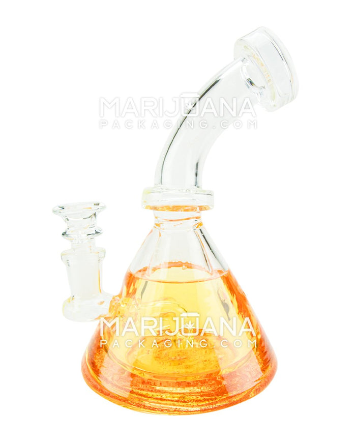 Bent Neck Glycerin Glitter Beaker Water Pipe | 7.5in Tall - 14mm Bowl - Clear Image