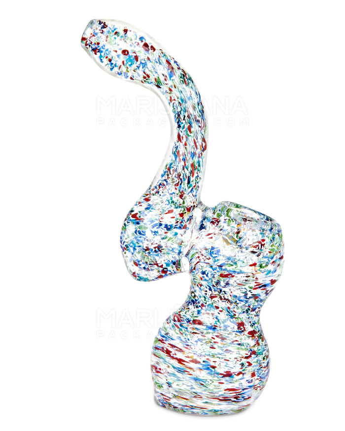 Double Blown | Speckled Frit Bubbler | 6in Tall - Thick Glass - Assorted Image