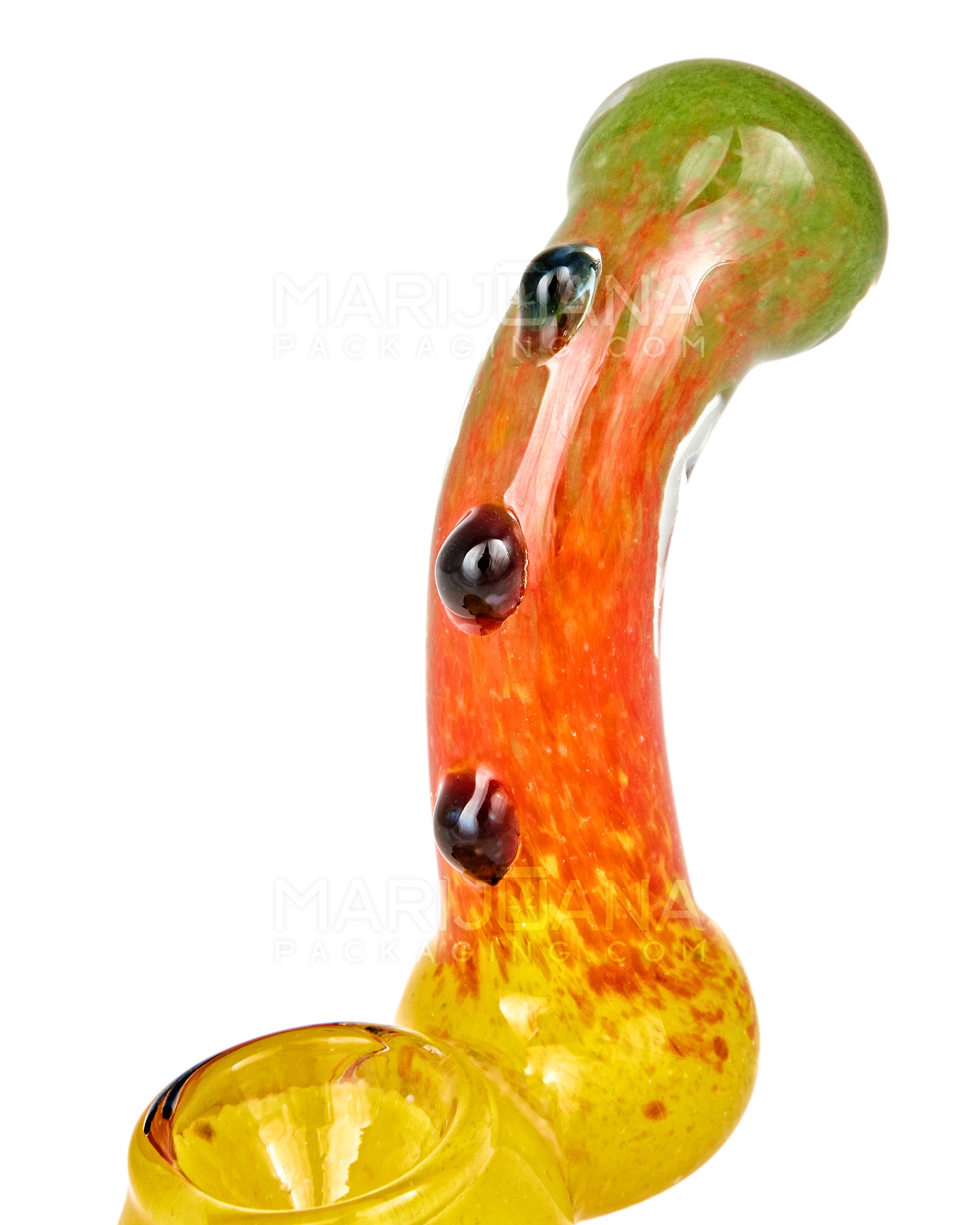 Frit Bubbler w/ Multi Knockers | 5in Tall - Glass - Rasta - 4