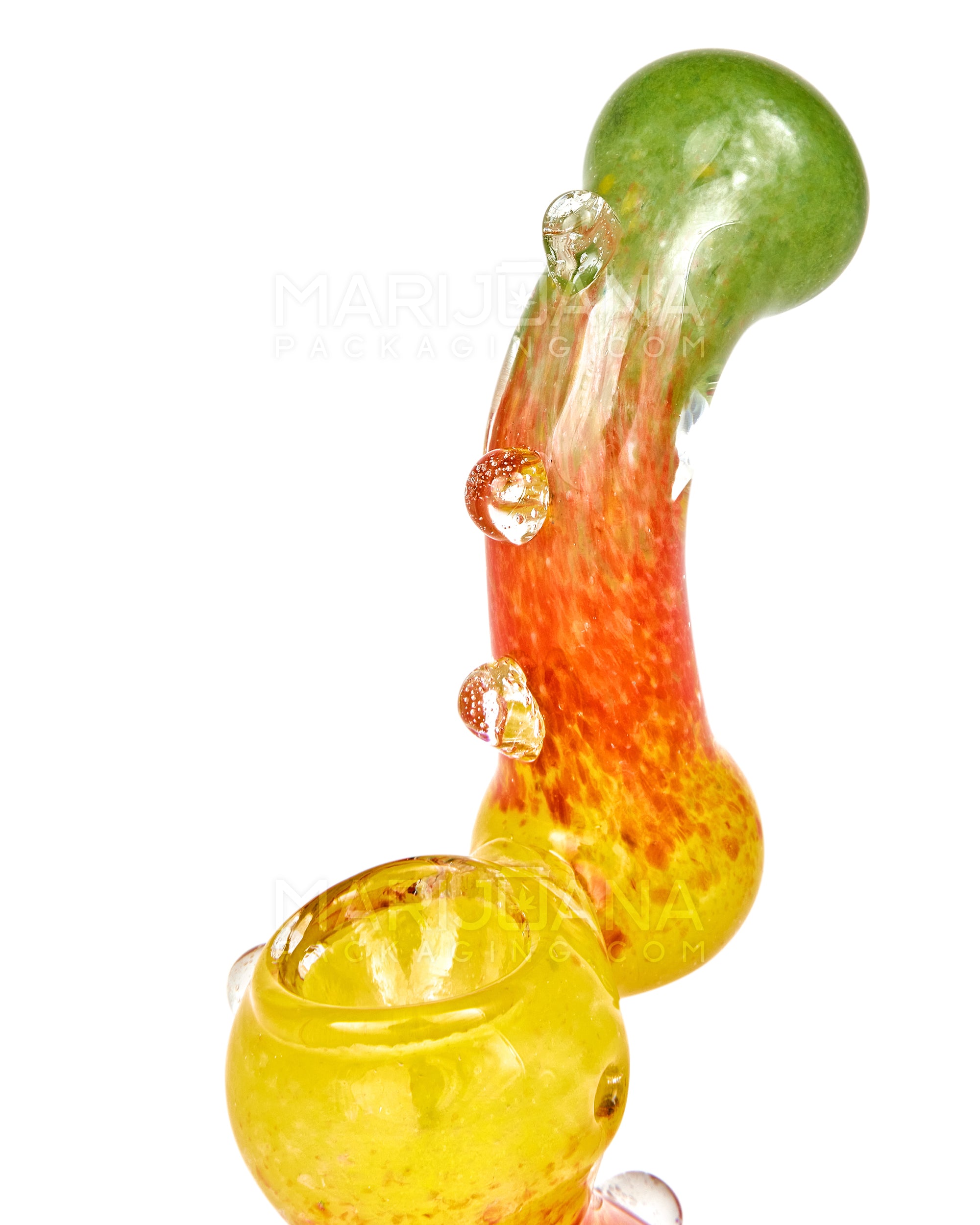 Frit Bubbler w/ Multi Knockers | 5in Tall - Glass - Rasta - 8