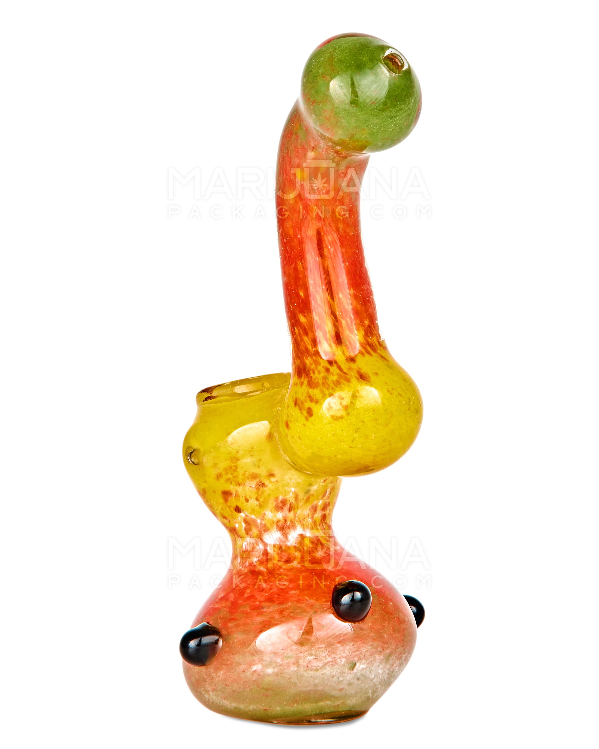 Frit Bubbler w/ Multi Knockers | 5in Tall - Glass - Rasta - 2