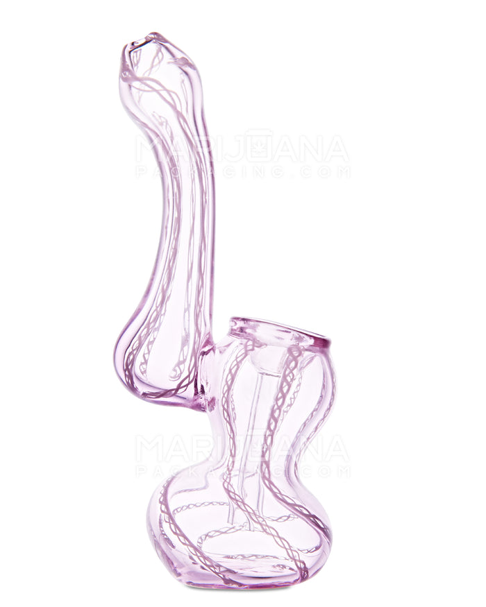 Ribboned Bubbler | 5in Tall - Glass - Pink Image