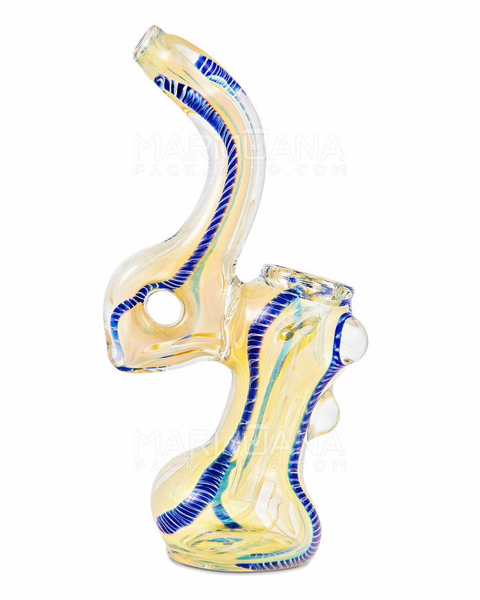 Ribboned & Fumed Bubbler w/ Donut Neck | 6in Tall - Glass - Assorted Image