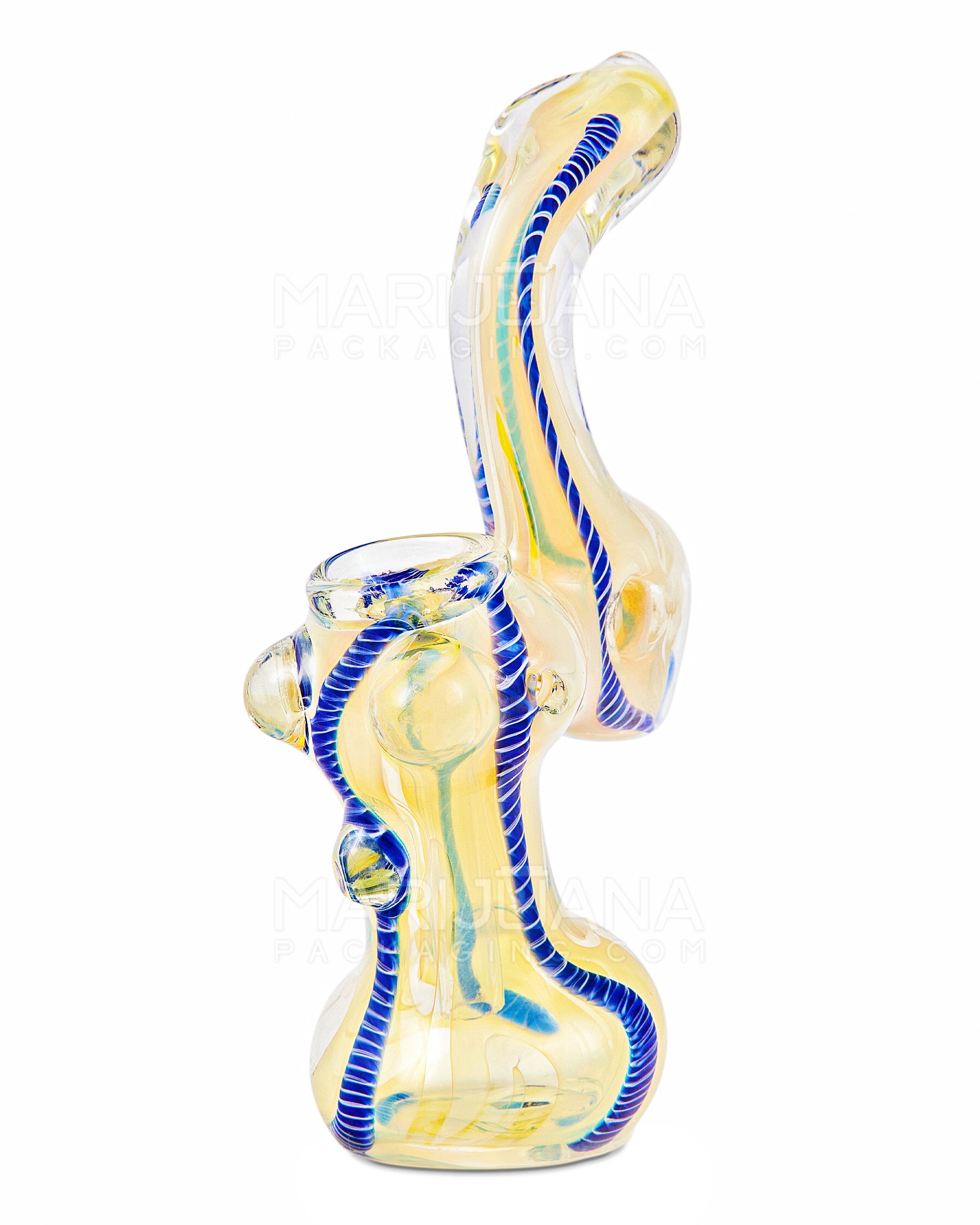 Ribboned & Fumed Bubbler w/ Donut Neck | 6in Tall - Glass - Assorted - 2