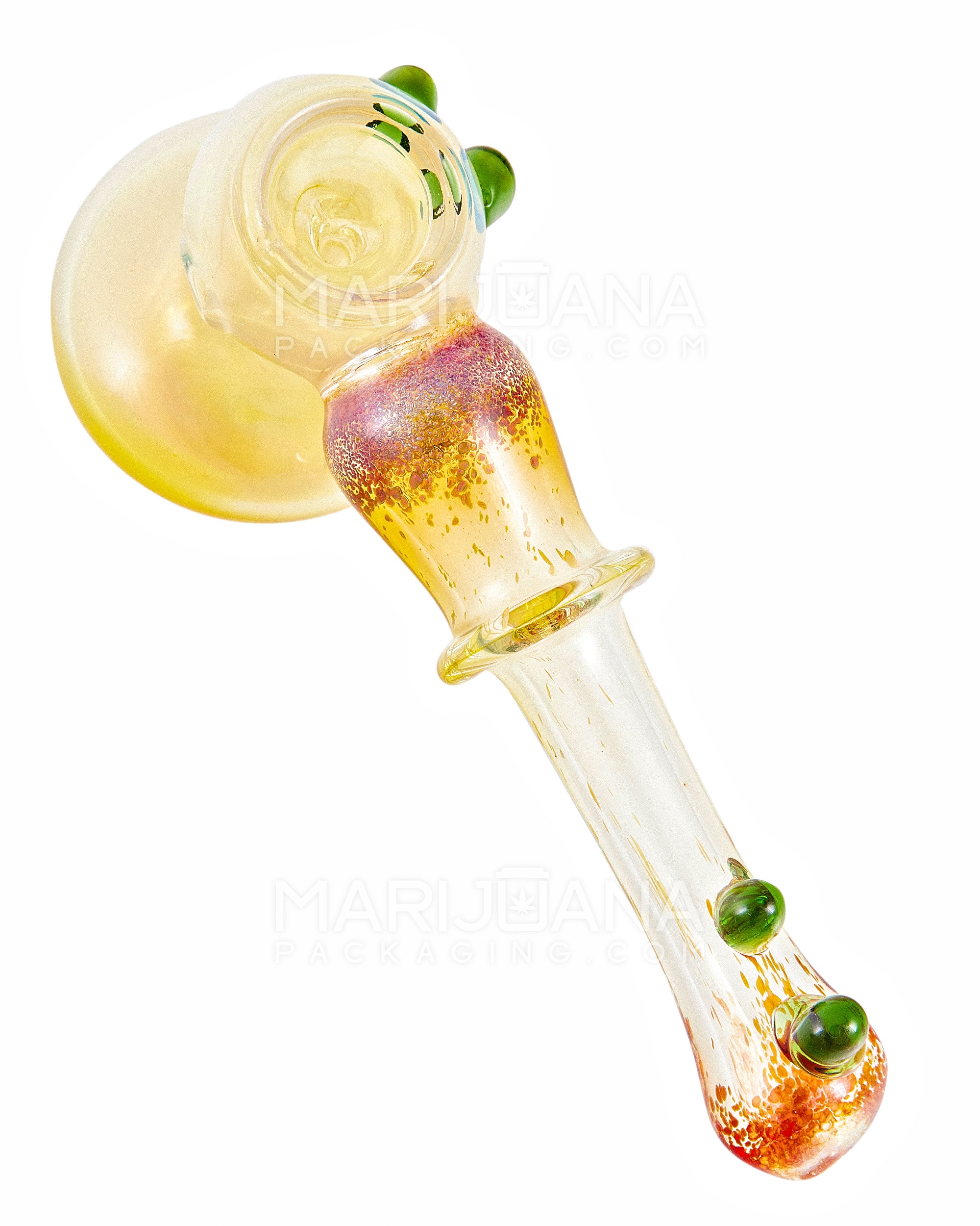 Frit & Fumed Hammer Bubbler w/ Multi Knockers | 6in Long - Glass - Assorted - 1