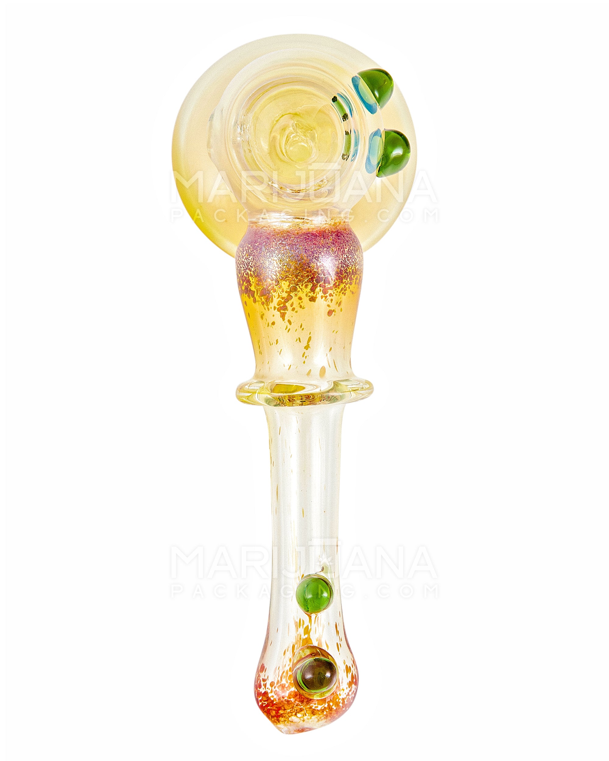 Frit & Fumed Hammer Bubbler w/ Multi Knockers | 6in Long - Glass - Assorted - 2