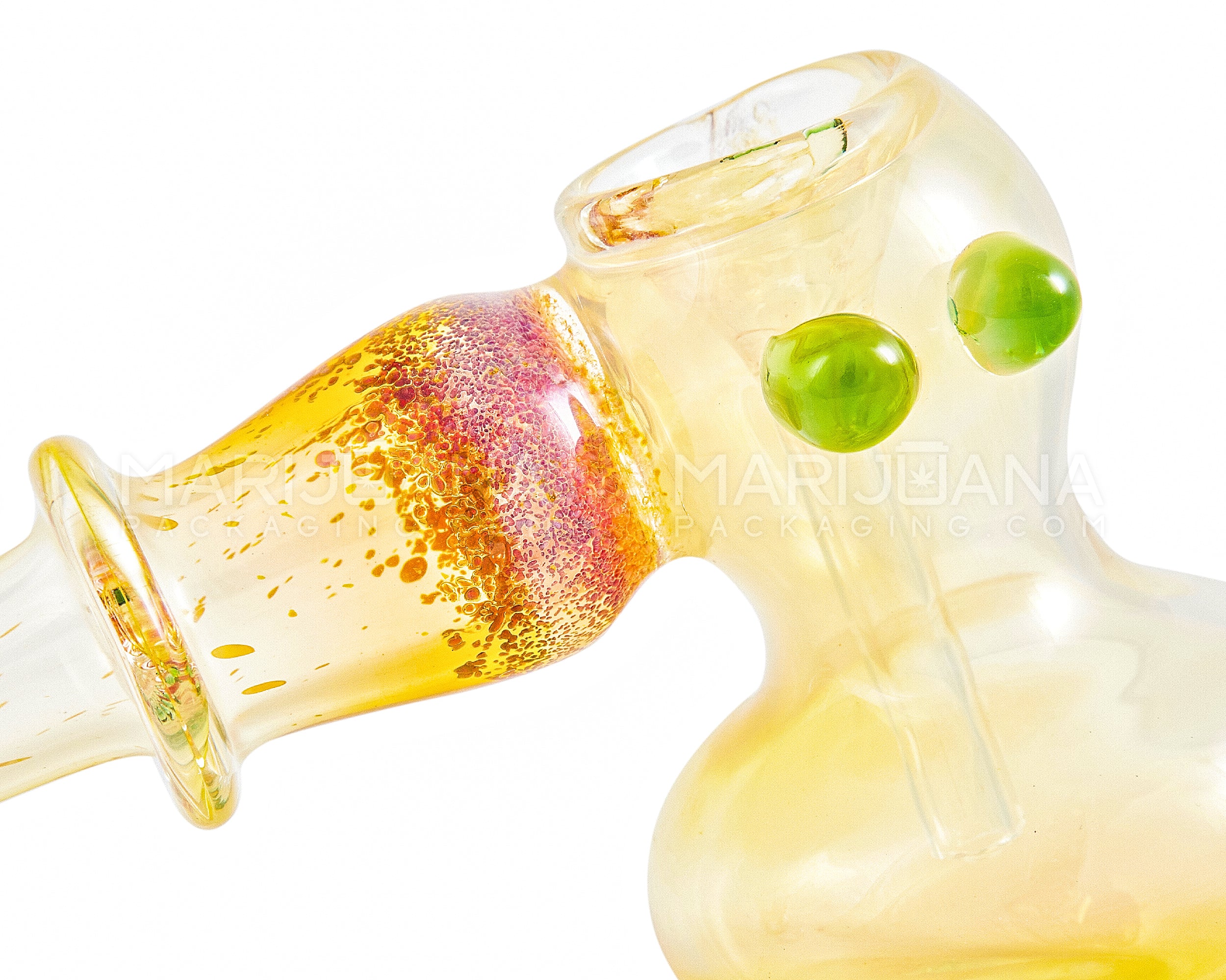 Frit & Fumed Hammer Bubbler w/ Multi Knockers | 6in Long - Glass - Assorted - 5