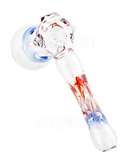 Sidecar Swirl Hammer Bubbler w/ Triple Knockers | 6in Long - Glass - Assorted