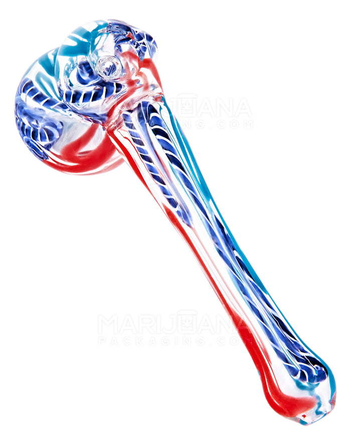 Ribboned & Swirl Hammer Bubbler | 4in Long - Glass - Assorted Image