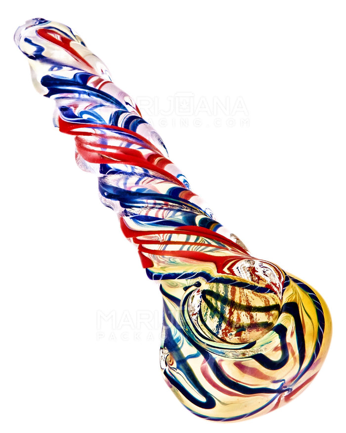 Spiral & Gold Fumed Twist Hand Pipe | 5in Long - Glass - Assorted Image