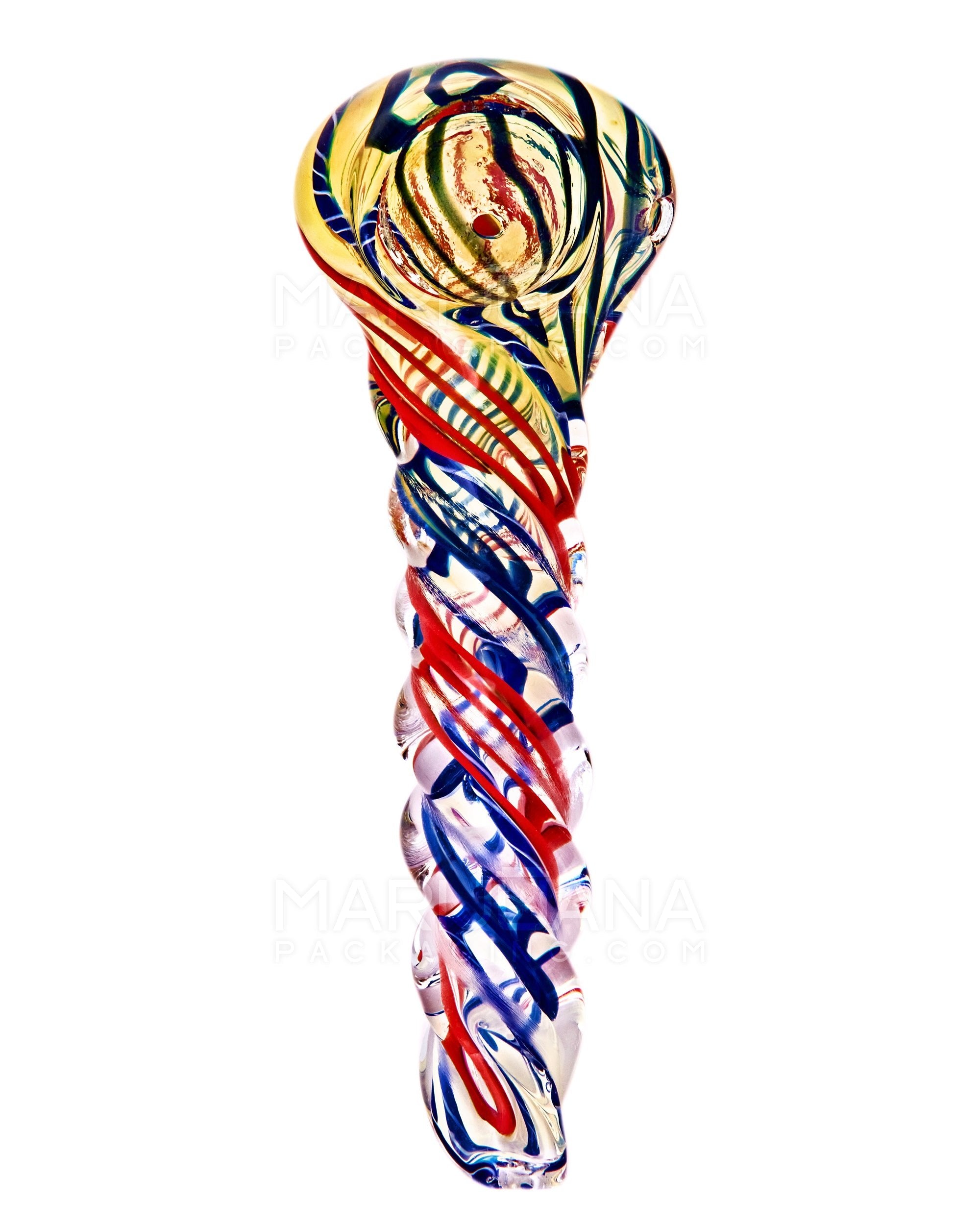 Spiral & Gold Fumed Twist Hand Pipe | 5in Long - Glass - Assorted - 2