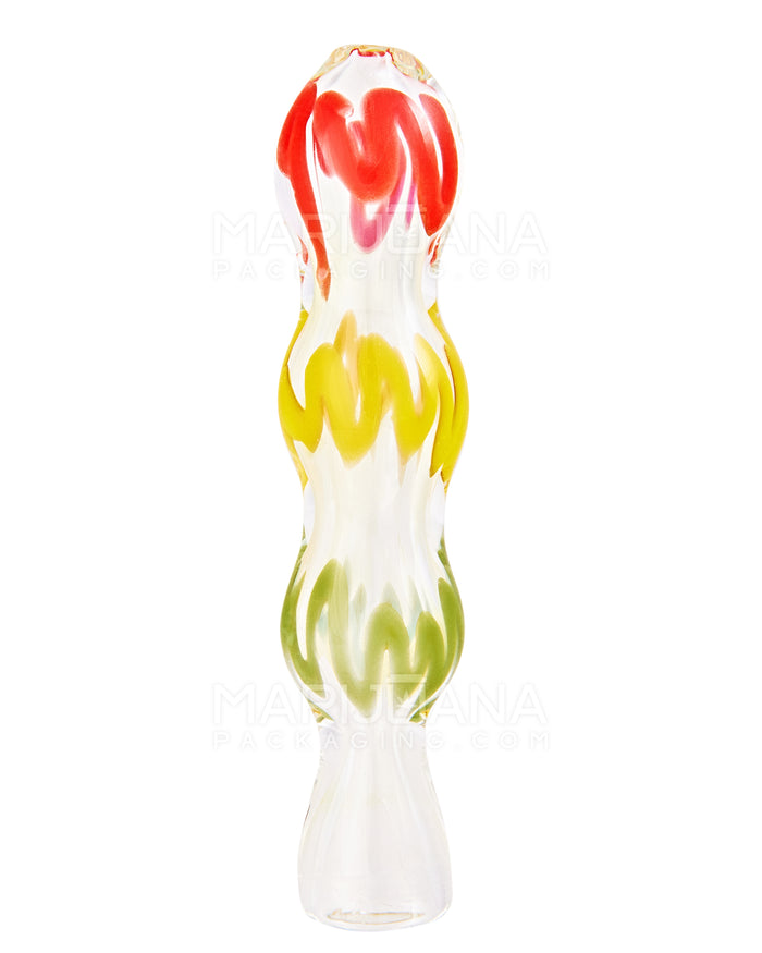 Swirl Ringed Chillum Hand Pipe | 3in Long - Glass - Assorted Image