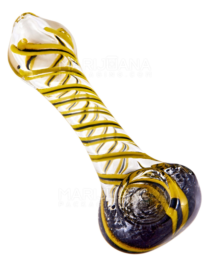 Spiral & Frit Spoon Hand Pipe | 4.5in Long - Glass - Assorted Image