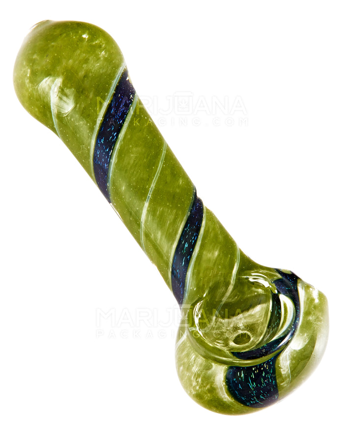 Dichroic Spiral Spoon Hand Pipe | 4.5in Long - Glass - Assorted Image