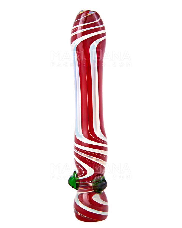 USA Glass | Swirl & Gold Fumed Chillum Hand Pipe w/ Triple Knockers | 3.5in Long - Glass - Assorted Image