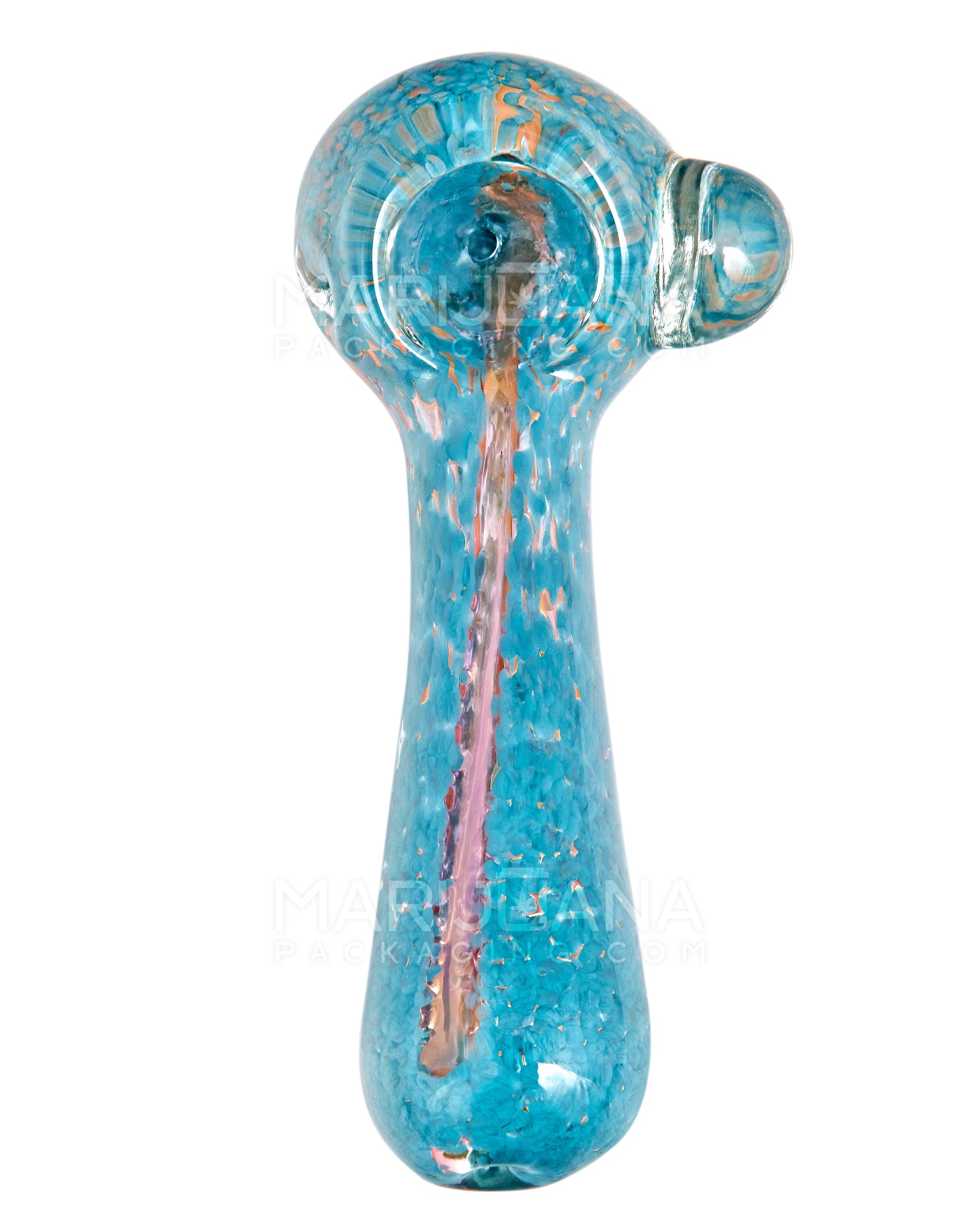 Frit & Fumed Spoon Hand Pipe w/ Knocker | 5in Long - Glass - Assorted - 2