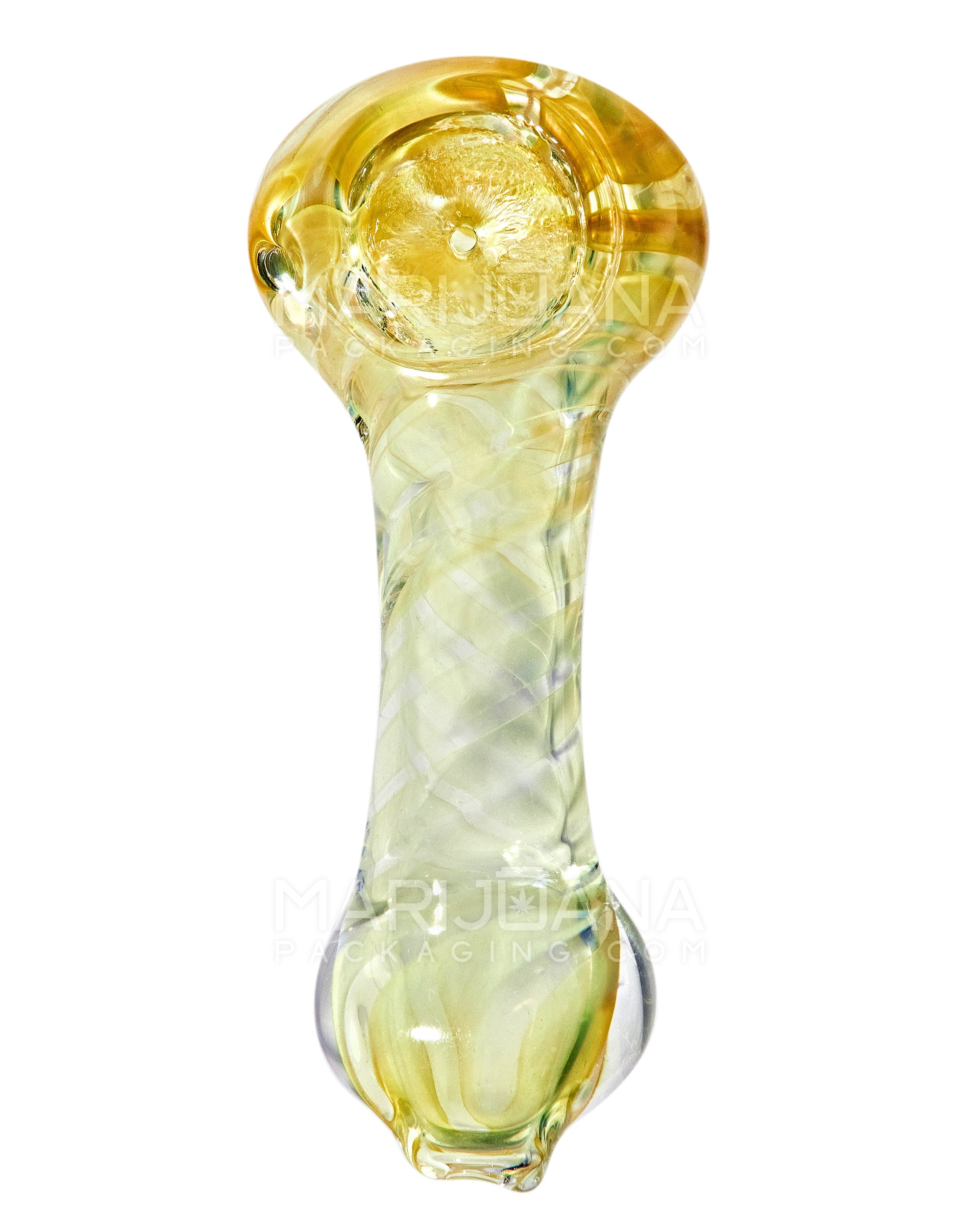 Spiral & Gold Fumed Spoon Hand Pipe | 3.5in Long - Glass - Assorted - 2