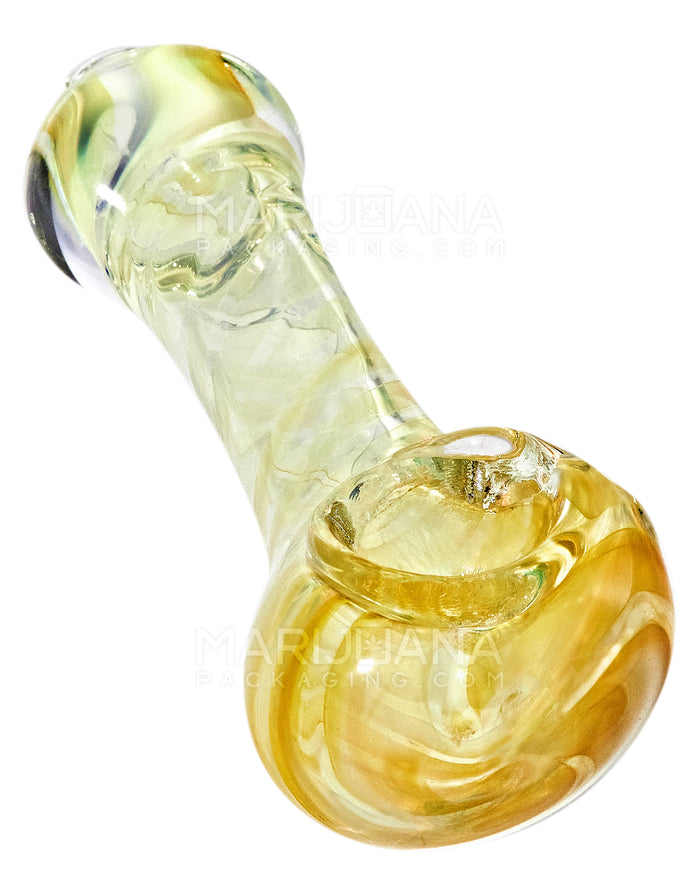 Spiral & Gold Fumed Spoon Hand Pipe | 3.5in Long - Glass - Assorted Image